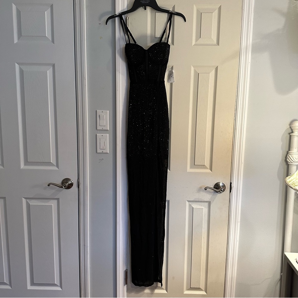 Taylor Corset Heatstone Mesh Formal Dress